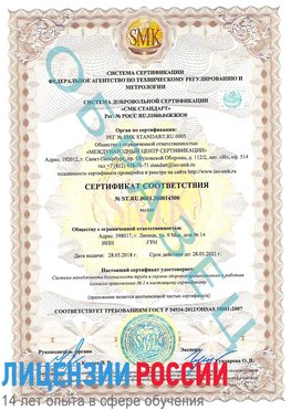 Образец сертификата соответствия Великий Новгород Сертификат OHSAS 18001